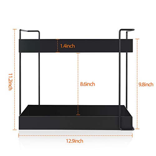 Ccojday 2-Tier Standing Rack, кујнски шалтер Организатор за пешкири решетката за зачини, единици за полици за купатило за кабинет, црна