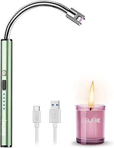 Полесна свеќа, надграден USB полнење на полнење полесен со флексибилен врат од 360 °, соодветни запалени светлосни свеќи гасни печки