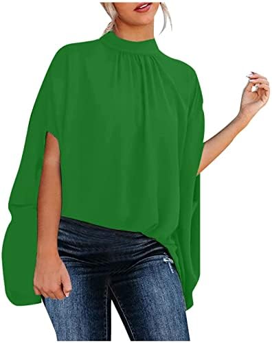 Нокмопо Обични Врвови За Жени Мода Лето 2023 Ракави Тркалезен Врат Цврсти Врвни Блузи Плус Кошули Со Големина