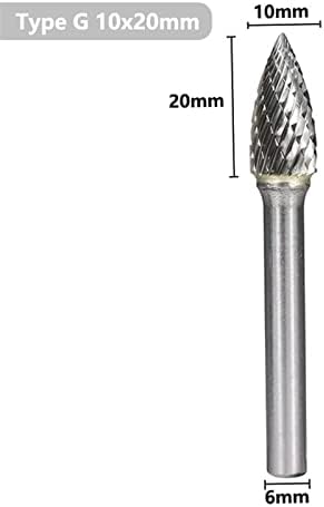 Ротари датотека 6мм Шанк G тип со двојно исечен волфрам карбид ротирачки плескавици за метално дрво алатка за рака 1 парчиња