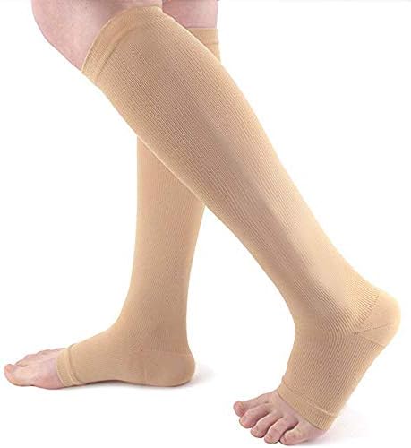 Чорапи за компресија на бакар за жени и мажи Отворени пети 20-30ммхг е најдобра поддршка за закрепнување на циркулацијата и целодневно