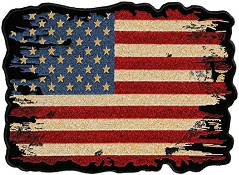 Кожа Врховно патриотско потресено американско знаме извезено везено велосипедско лепенка-црвена средна средба