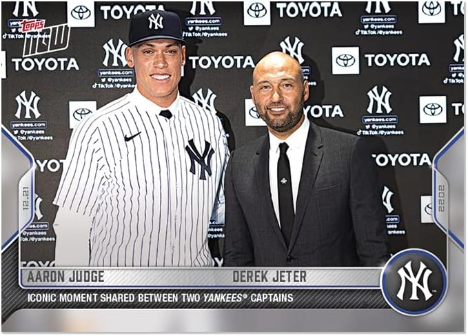 2022 автентични Топпс сега Арон Судија и Бејзбол картичка Дерек etетер - Капитани на тимот за Yorkујорк Јанкис