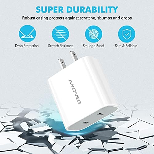 Charger 12 13 13, Amoner USB C Charger 【2Pack 25W 2-Ports】 iPhone Брз блок за полнач, PD адаптер за напојување компатибилен со iPhone