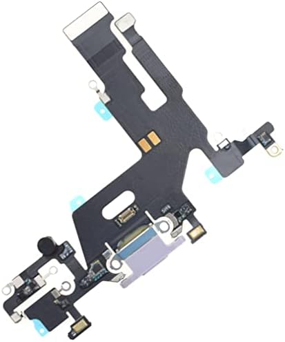 Изгрејсонце СЈАЈ USB Полнење Порта Џек Флекс Кабел Замена за iPhone 11 Со Микрофон, USB 2.0 Виолетова
