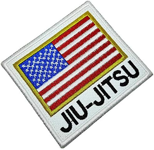 AM0239T 01 BR44 JIU-jitsu Flag USA Везено лепење на лепенка до кимоно, железо или шиење