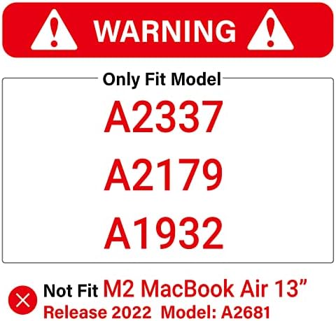 Ibenzer компатибилен со 2022 2021 2020 MacBook Air 13 Inch Case M1 A2337 A2179 A1932, Пластична тврда школка кутија за Mac Air 13