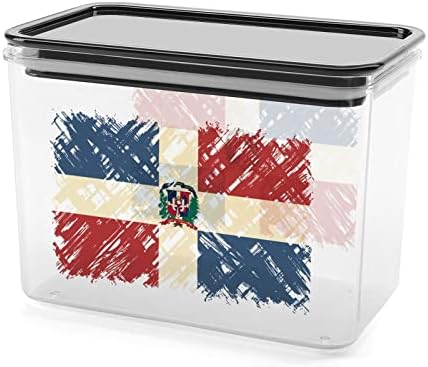 Знаме На доминиканската Република Пластична Кутија За Складирање Контејнери За Складирање Храна Со Капаци Тегла Со Ориз Запечатена