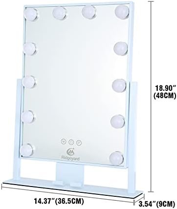 Огледало за шминка Xuanyue со светла холивудски суета професионално огледало со 12 затемнети LED светилки држач за телефонски држач 5x