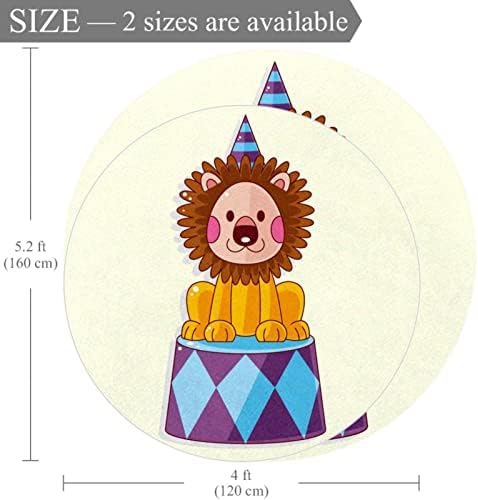 Llnsupply 4 ft круг килим за игра со низок куп, цртан филм лав роденден, бебе, ползи подни душеци, игра ќебе, новороденче деца