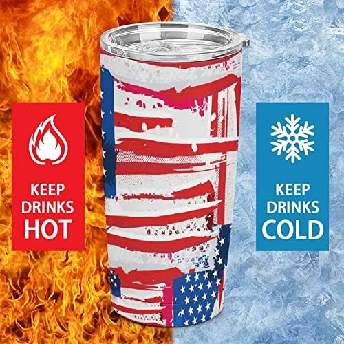 Акварел САД знаме од не'рѓосувачки челик Тумблер изолирана шише со вода патувања чаша чаша кафе за топли и ладни пијалоци