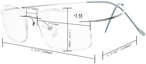 Чесблу Титаниум Компјутерски Очила Читање Очила Без Рамка Читачи Сина Светлина Филтер