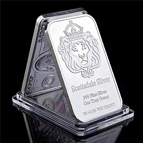 Скотсдејл Сребрена Сребрена Позлатена Една Троја Унца 1 Барови Во Ние Веруваме Монета Со Дисплеј