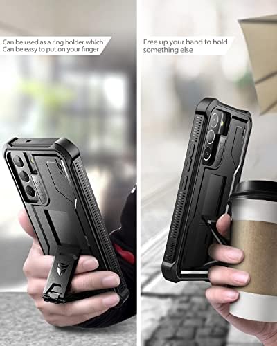 Декснор За Случајот Samsung Galaxy S22 Plus, [Вграден Заштитник На Екранот И Kickstand] Тешка Заштита Од Воено Одделение Заштитна