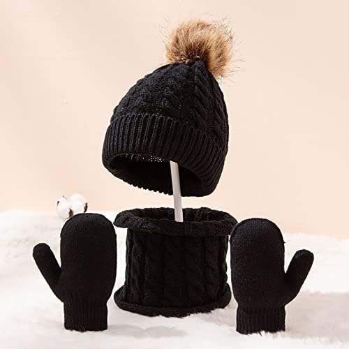 Зимски рачки на ракавици за шалци за шамија поставува жени мажи 3 пакувања слаби скијачки велосипедизам плетени капаци на допир на допир на екранот