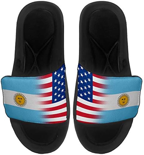 ExpressItbest Pushioned Slide -On сандали/слајдови за мажи, жени и млади - знаме на Аргентина - Аргентина знаме
