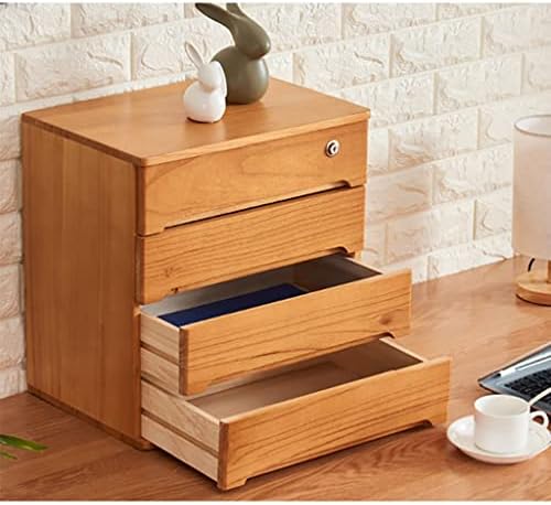 Кутија за складирање на работна површина за домашен дрвен мебел Кабинет за канцеларии за канцеларии 4 фиоки Мултифункционално поле за датотеки