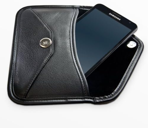 Boxwave Case Компатибилен со Samsung Galaxy Xcover FieldPro - Елитна торбичка за кожни месинџер, синтетички кожен покритие дизајн на пликови