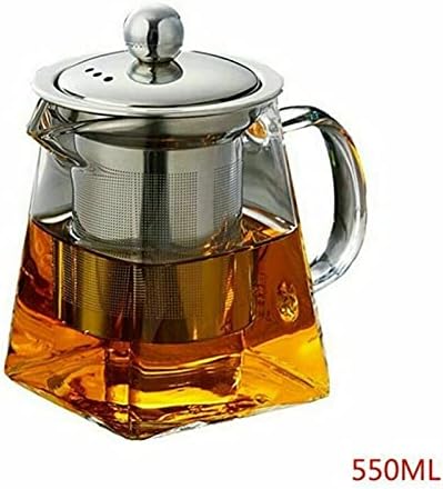 Отпорен на топлина, транспарентен стаклен чајник инфузер кафе чај сад, сад со сок од сок од млеко сок