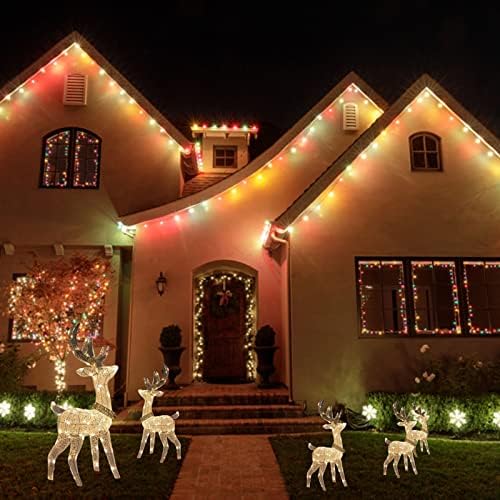 HHMEI осветлена Божиќна елен санки за отворено двор декорација Зимска декорација за предни дворови sgcabie42t2fb9