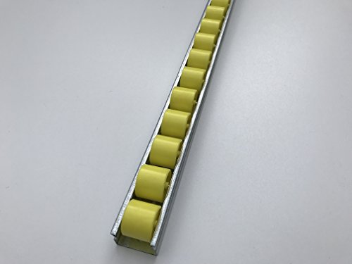 Ролери за проток на ролери за гравитација на ролери со дијаметар на пластични тркала 28 мм жолта