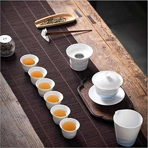 Кинески чај од Razzum Chinese Gongfu Classic kungfu керамички чај поставува рачно насликани бели порцелански чај сет модерни чаши чај чај поставени