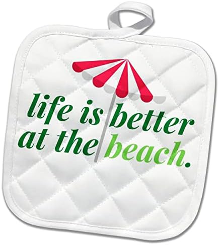 3drose Слика на зборовите животот е подобар на плажа со чадор - постери