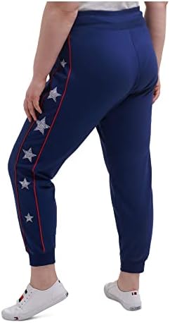 Томи Хилфигер Спортски жени плус тренингот за фитнес starвезда капри панталони сини 2x
