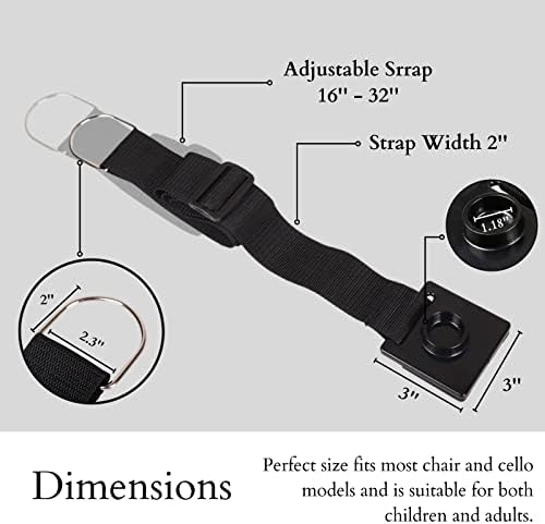 Fabmode виолончело EndPin Прилагодлив прицврстувач на држачот за стоп-стопер за стоп-стоп, кој не е лизгање со сунѓер со дебела подлога со Д-прстен,