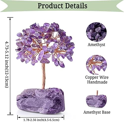 Дукгухо кристално дрво аметист заздравува кристален скапоцен камен пари со природен кварц аметист камен база фенг шуи кристално дрво
