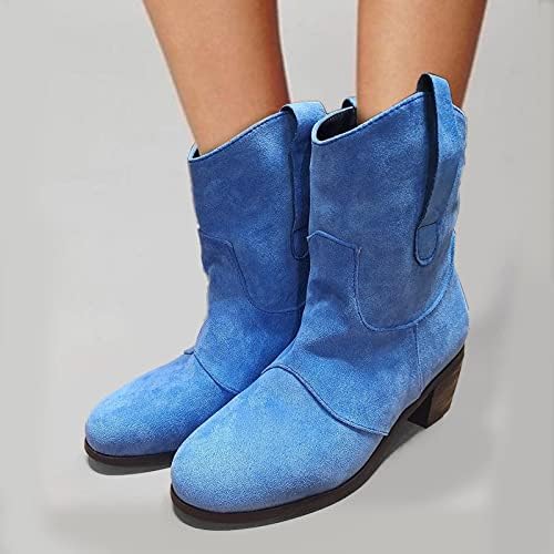Чизми за жени чизми за глуждот Tassel каубои потпетици чизми со средно телесно чевли од кожа Челзи чизми за забава на отворено