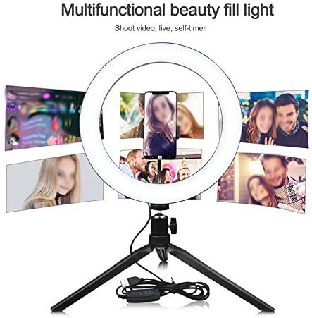 PDGJG Новина USB Dimmable LED Selfie Прстен Светлина Мобилен Телефон Фотографија Осветлување со Статив За Шминка Видео Во Живо Студио Светлина