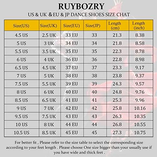 Ruybozry Women'sенски латински танцувачки чизми Отворени пети Салса Балроум вежба за вежбање чевли за танцување, YCL527