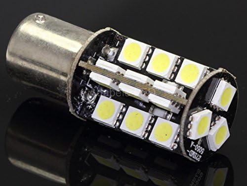 2pcs Супер светла бела сијалица за автомобили може да автобуси 5050 бел 1156 BA15S 7503 27-SMD LED сијалица на сијалицата Свртете