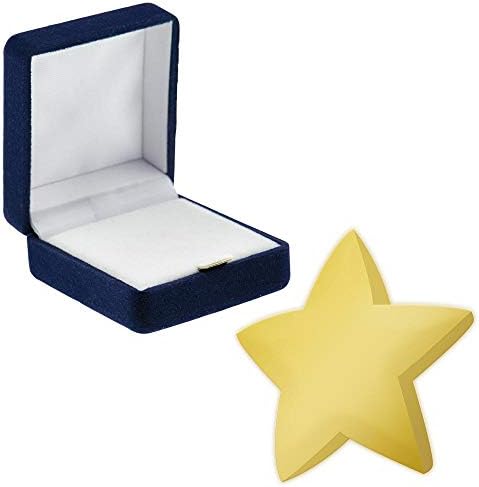 Награди за круни на награди Деко Starвезда иглички, деко -starвезда игла со куќиште за презентација на сино кадифе