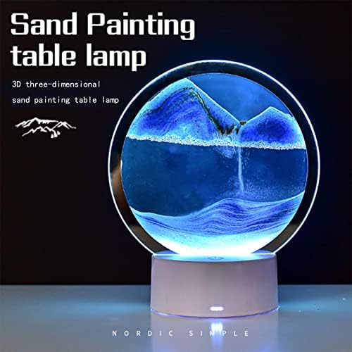 Jintao 3D Moving Sand Art, 360 ° ротирачки тркалезно стакло длабоко морско -часовникот декорација, 3Д подвижна ламба за уметност со песок,