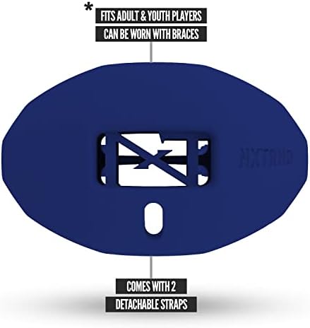 Nxtrnd Еден фудбалски чувар на устата, дишење на уста, вклучени 2 ленти, одговара на возрасни и млади