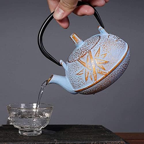 Канцеларија чајник чајник керамика 300 мл мал чај котел леано железо чајник постави лисја на лисја со чајници од не'рѓосувачки челик