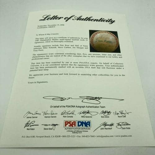 1983 година Филаделфија Филис НЛ Шампион го потпиша игра Бејзбол ПСА ДНК Коа - Автограмирани бејзбол