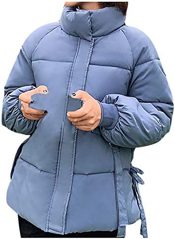Prdecexlu Отворен долг ракав Прекрасен палто за женски училишен празник подуен опуштена фит јакна зип мека цврста лаптоп
