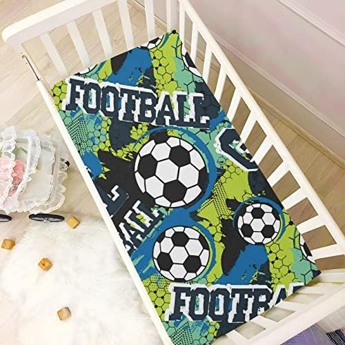 Фудбалски фудбалски топка за креветчиња за девојчиња за момчиња пакуваат и играат листови преносни мини вграден кревет за креветчиња за