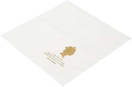 Кралицата Елизабета II коктел салфетки за еднократна употреба Декоративни салфетки за хартија, златна фолија на салфетки со бел пијалок