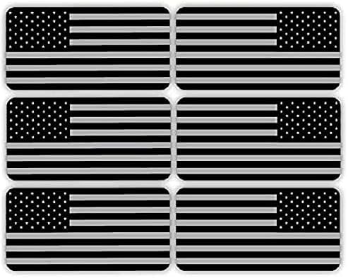 6 компјутери тврда капа налепница на американско знаме, 3М рефлексивни САД огледало скриени налепници на тврдо знами