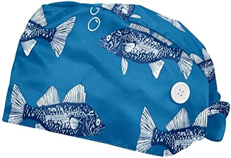 Niaocpwy 2 парчиња прилагодливи работни капачиња за жени со копчиња за џемпери слатки делфини кои пливаат во океански бран