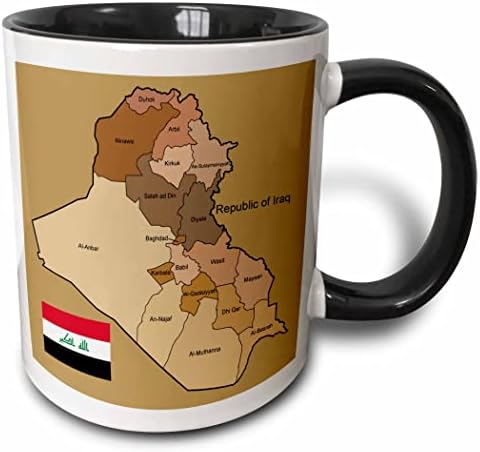 3дроза Политичка карта На Ирак со секоја провинција идентификувана по име и Ирачка. - Чаши