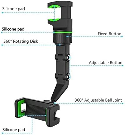 Држач За Автомобил за Чест Play4 Pro-Rearview Mirror Mount, Ретровизор Прилагодлив GPS Држач ЗА Автомобил ЗА Чест Play4 Pro-Jet Black