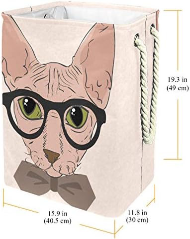 Нехомер Рачно Нацртана Мачка Со Црни Очила 1-01 Голема Пречка За Перење Водоотпорна Облека Што Се Склопува Ја Попречува Корпата За Организатор