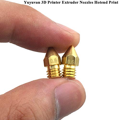 Yuyuvan 3D печатач Екстрадудер млазници Hotend Hotend Print Head 0,8mm Brass M6 4Pieces No затнат за 3D печатач MakerBot Anet A8 Creality