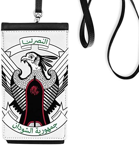 Судан Африка Национален амблем телефонски паричник чанта што виси мобилна торбичка црн џеб