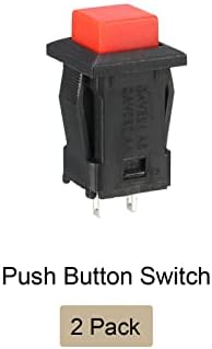 Префрлување на копчето за притискање на подметнување на копчето 1но копче за спуштање на плоштади, [за светло реле] - 12мм / црвена / 2 компјутери